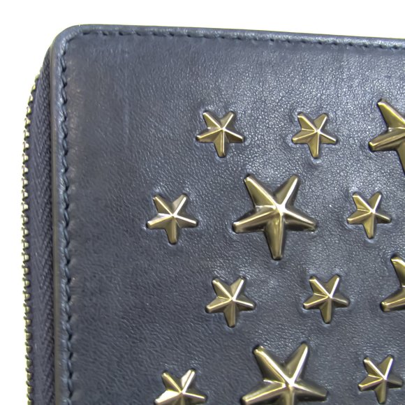 JIMMY CHOO CARNABY BLS J000049385001 Unisex Leather Studded Long Wallet [bi-fold - Picture 6 of 10